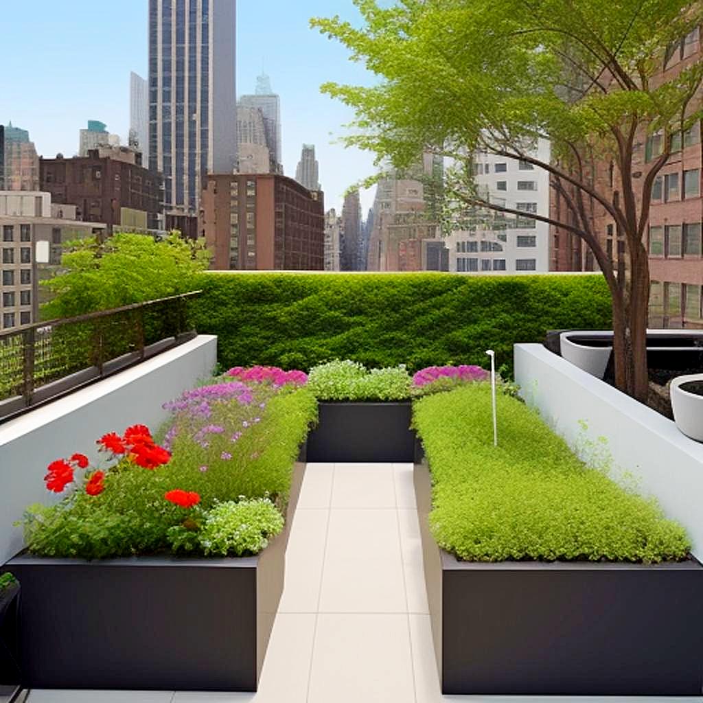 Bespoke Manhattan style rooftop - balcony garden - Option 9